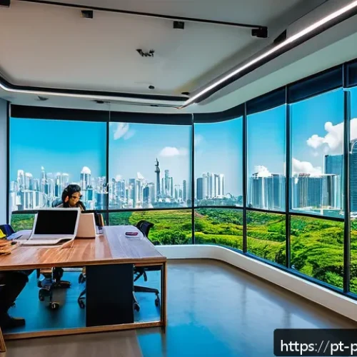 Home 32 파나마에서의 비즈니스 기회 - A vibrant co-working space in Panama City filled with young entrepreneurs collaborating on fintech a...