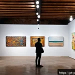 Home 18 파나마에서의 예술 갤러리 투어 - A vibrant independent art gallery interior in Panama City, featuring contemporary Panamanian paintin...